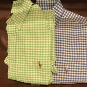 Blue and green plaid Ralph Lauren polo button down